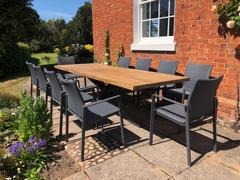 Timor Sense 10 Chair Dining Set Life Range | FSC® Certified | Ex-Display-Garden Furniture Centre-HighRange,Metal,Teak,Tables,Dining Set,Outdoor Furniture,Teak Garden Furniture,Metal Furniture,Ranges,Life Range,Outdoor Dining,Autumn & Winter Sale,FSC®,Sale,Showroom exdis,Ex-Display-{collection_title}