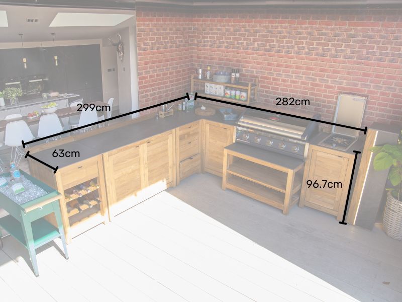 Bari Teak Outdoor Kitchen Set 1-Garden Furniture Centre-HighRange,Reclaimed Furniture,Kitchen Set,Bari,Outdoor Furniture,Outdoor Kitchens,The Bari Outdoor Kitchen Range-{collection_title}