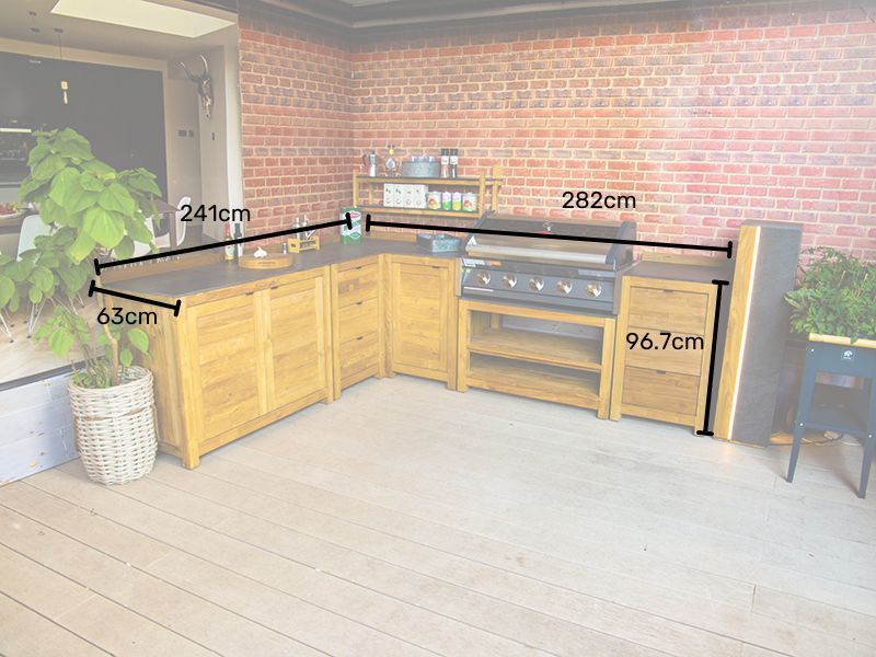 Bari Teak Outdoor Kitchen Set 2-Garden Furniture Centre-HighRange,Reclaimed Furniture,Kitchen Set,Showroom exdis,Bari,Outdoor Furniture,Outdoor Kitchens,The Bari Outdoor Kitchen Range-{collection_title}