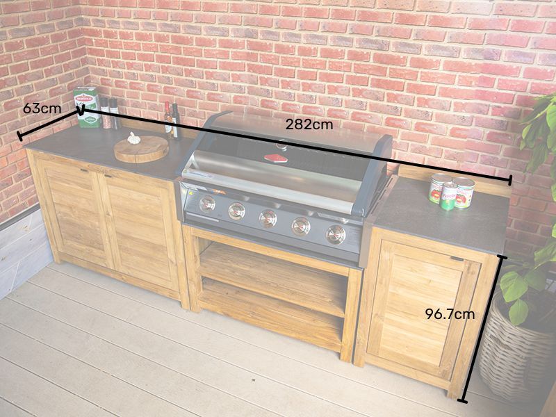 Bari Teak Outdoor Kitchen Set 3-Garden Furniture Centre-HighRange,Reclaimed Furniture,Kitchen Set,Showroom exdis,Bari,Outdoor Furniture,Outdoor Kitchens,The Bari Outdoor Kitchen Range-{collection_title}