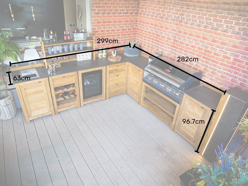 Bari Teak Outdoor Kitchen Set 4-Garden Furniture Centre-HighRange,Reclaimed Furniture,Kitchen Set,Showroom exdis,Bari,Outdoor Furniture,Outdoor Kitchens,The Bari Outdoor Kitchen Range-{collection_title}