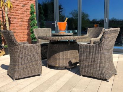 Seville 4 Chair Round Dining Set 