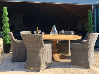 Seville 6 Chair Round Teak Dining Set