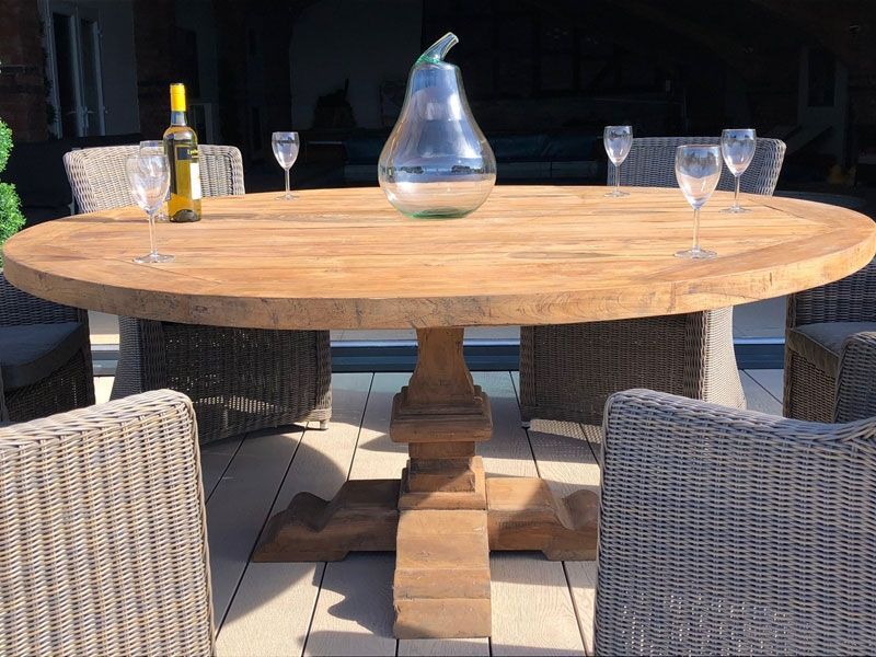 Seville 6 Chair Round Teak Dining Set