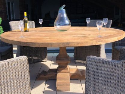 Seville 6 Chair Round Teak Dining Set