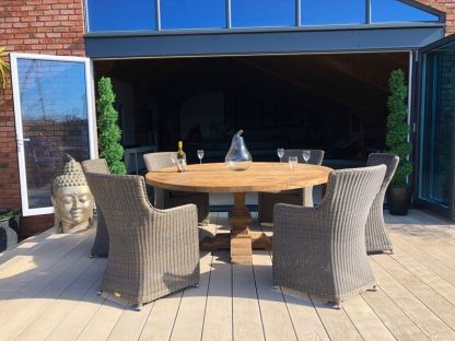 Seville 6 Chair Round Teak Dining Set