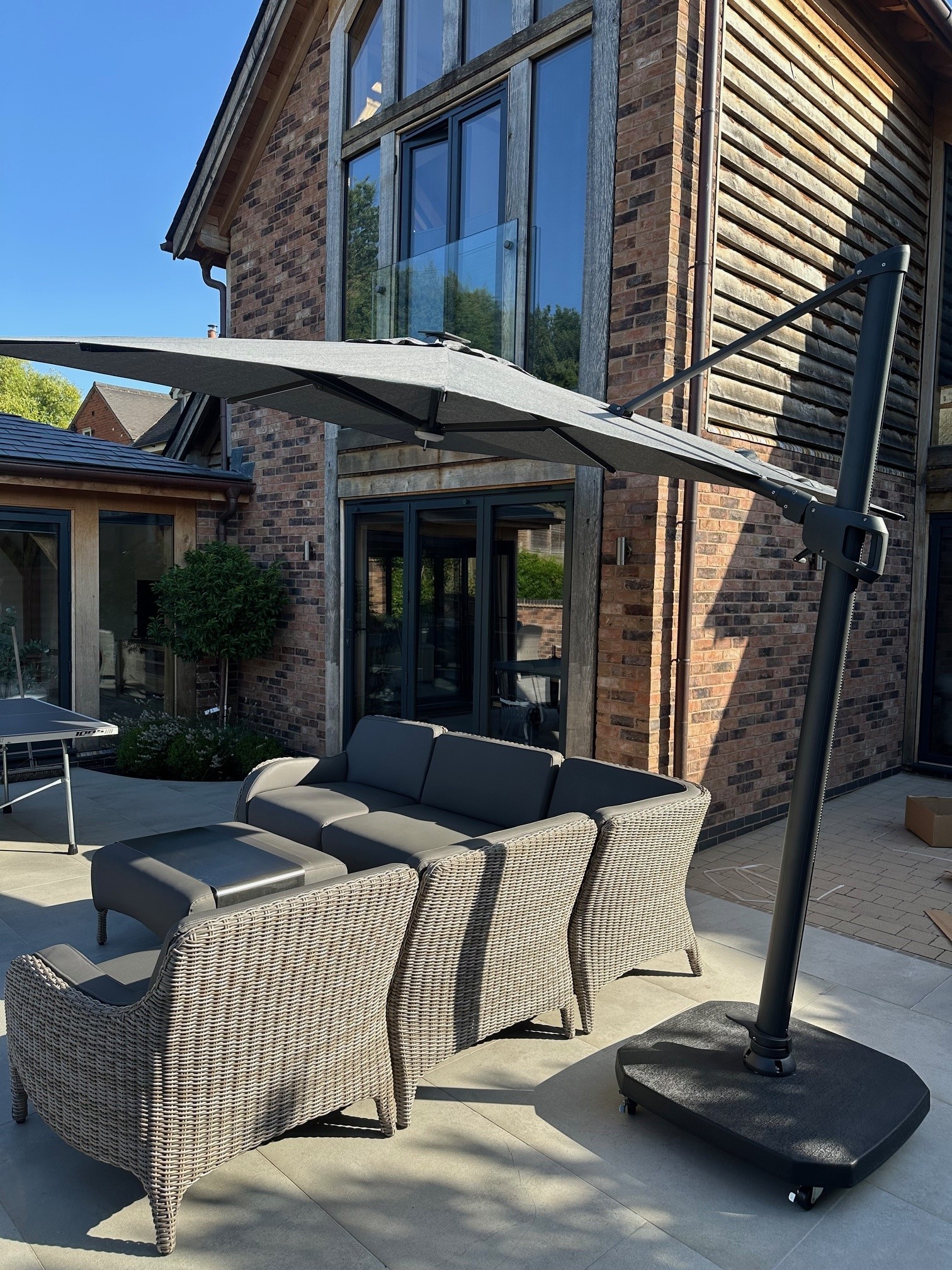 Sicily 3M Square Cantilever Parasol With LED Lights