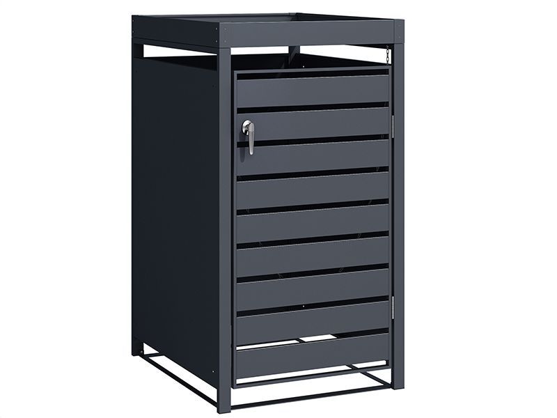 Anthracite Galvanized Steel Wheelie Bin Cover with Planter | Single
