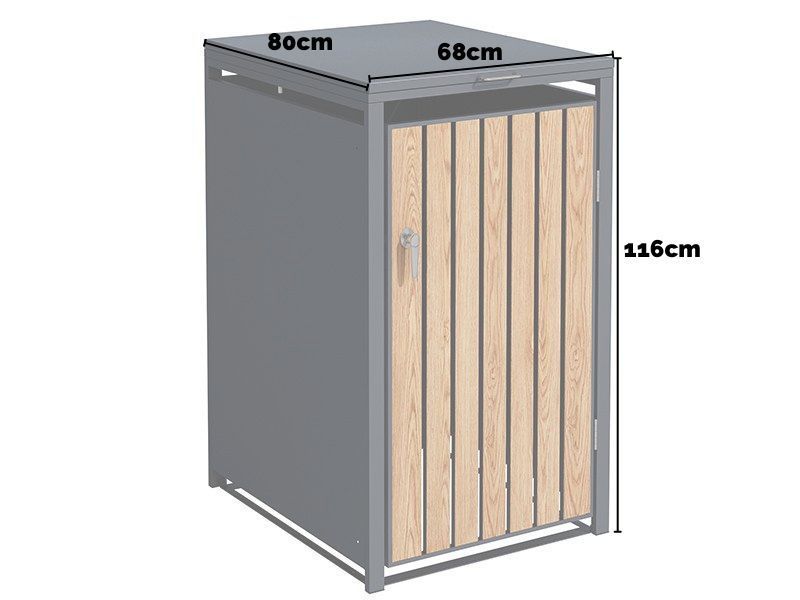  Galvanized Steel Wheelie Bin Cover | Single