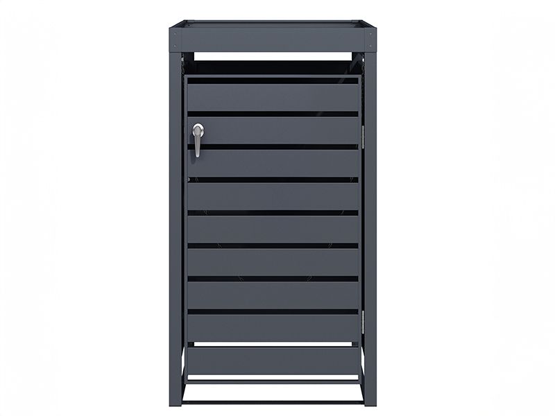 Anthracite Galvanized Steel Wheelie Bin Cover with Planter | Single