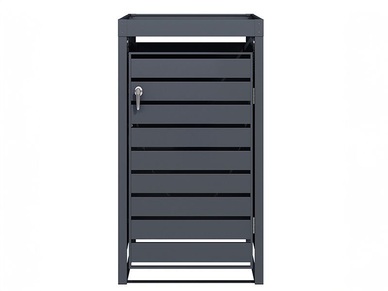 Anthracite Galvanized Steel Wheelie Bin Cover with Planter | Single