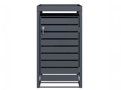 Anthracite Single Wheelie Bin Cover and Parcel Box | Planter