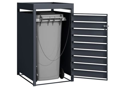 Anthracite Single Wheelie Bin Cover and Parcel Box | Planter