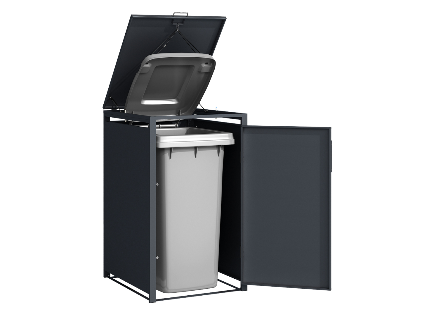  Anthracite Single Solid Panel Wheelie Bin Cover