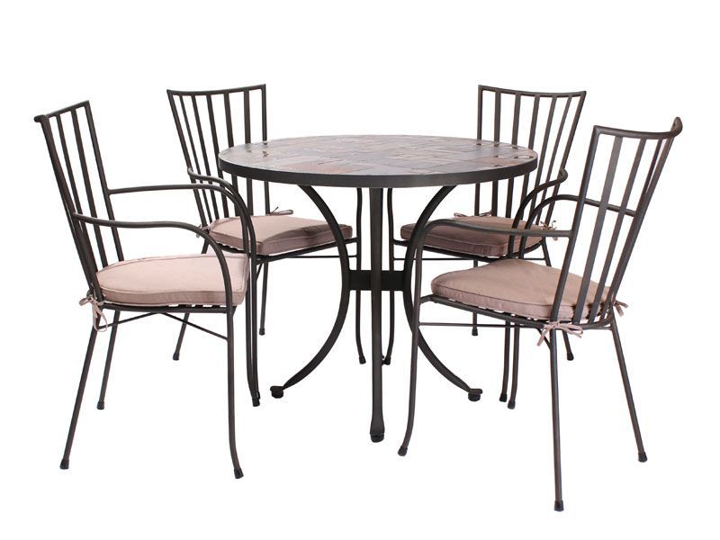 Carnglaze 4 Chair Dining Set-Garden Furniture Centre-MidRange,Tables,Dining Set,Metal,Outdoor Furniture,Metal Furniture,Outdoor Dining-{collection_title}