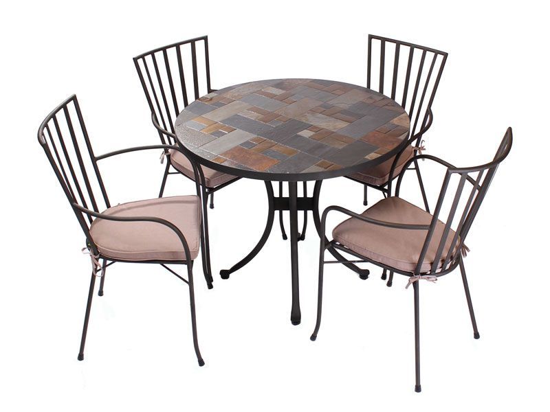 Carnglaze 4 Chair Dining Set-Garden Furniture Centre-MidRange,Tables,Dining Set,Metal,Outdoor Furniture,Metal Furniture,Outdoor Dining-{collection_title}