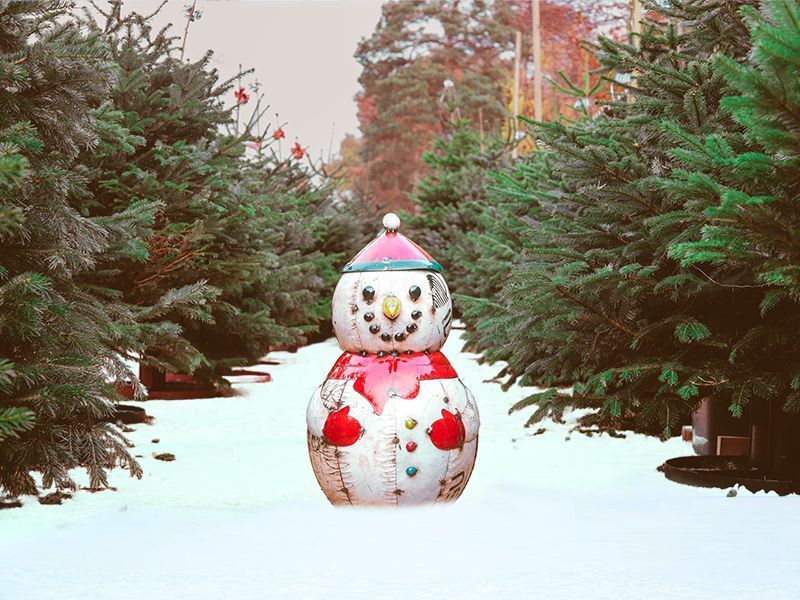 Festive Snowman Sculpture Large