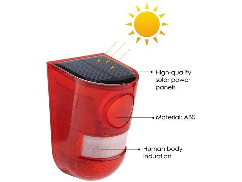 Solar Alarm Lamp-Garden Furniture Centre-48Hour Dispatch,LowRange,Under 100,Accessories,Solar Garden Ornaments,LED Solar Lights,Solar Lights  Solar,Solar Lights-{collection_title}