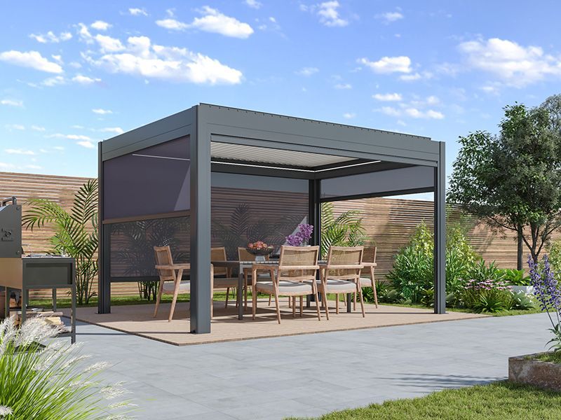 Solar Eclipse Gazebo 4m x 3m | Grey/White