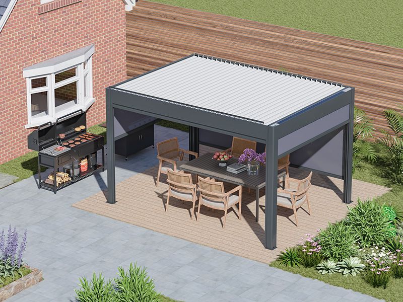 Solar Eclipse Gazebo 4m x 3m | Grey/White