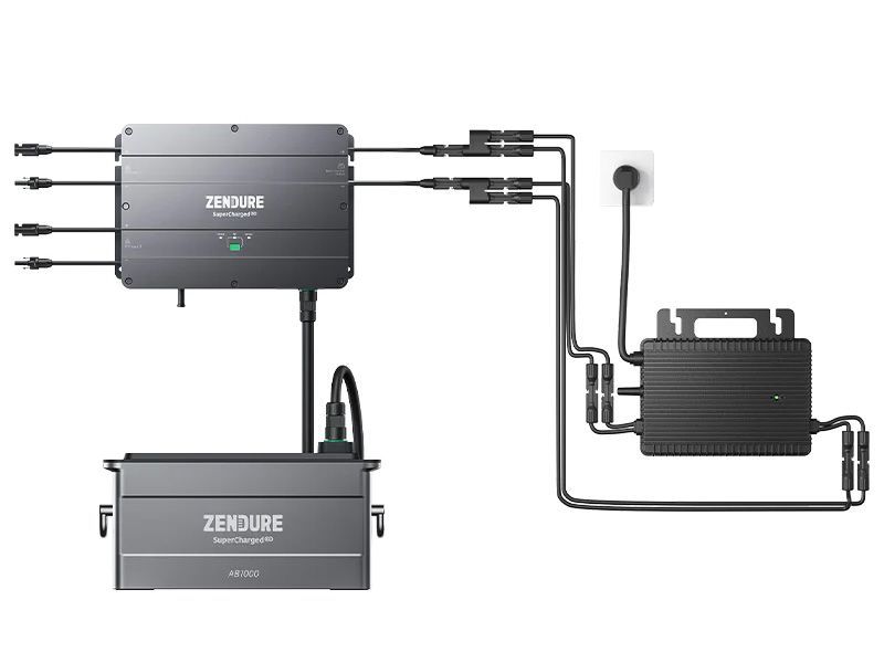 Zendure Solar Flow Smart Hub, Microinverter PLUS 1kw Battery Kit-Garden Furniture Centre-Showroom exdis,Solar,Inverters,Battery Storage,Balcony Kits,Zendure,Solar Panel Kits,Microinverters-{collection_title}