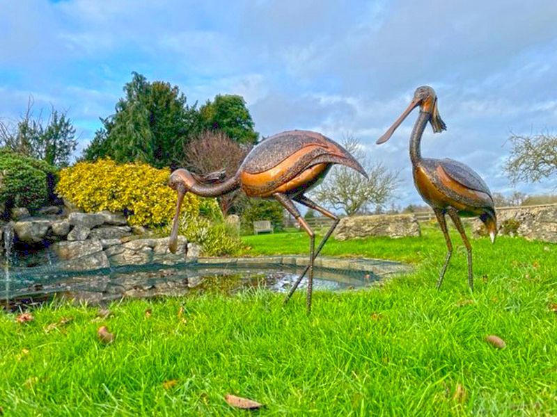 Spoonbill Pecking-Garden Furniture Centre-48Hour Dispatch,LowRange,Under 100,Ornaments,Ranges,Animal Garden Ornaments,Think Outside Range,Metal Garden Ornaments,Think Outside Range Ranges,Gifts,Ornaments Accessories,Accessories-{collection_title}