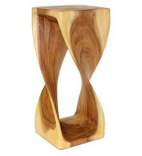 Two Turn Hand Carved Side Table 'Medium'