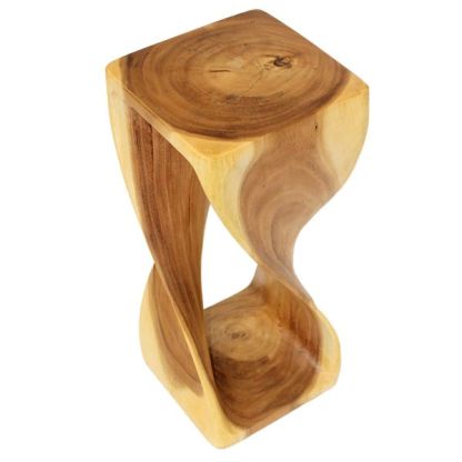 Two Turn Hand Carved Side Table 'Medium'