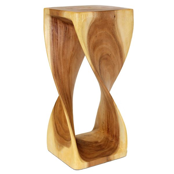 Two Turn Hand Carved Side Table 'Medium'