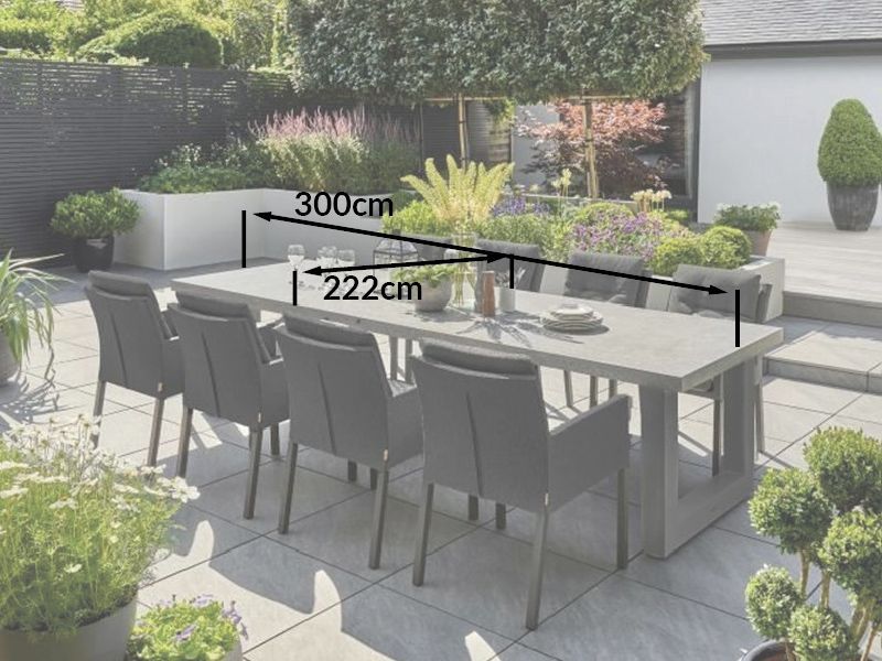 Stelvio 3M 8 Chair Dining Set | Life Range -Garden Furniture Centre-HighRange,Metal,Tables,Dining Set,Outdoor Furniture,Metal Furniture,Life Range,Outdoor Dining-{collection_title}