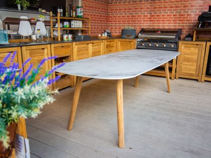 Stone Top 8 Chair Dining Set