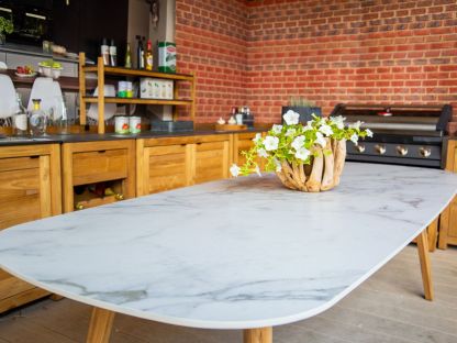 Stone Top 8 Chair Dining Set