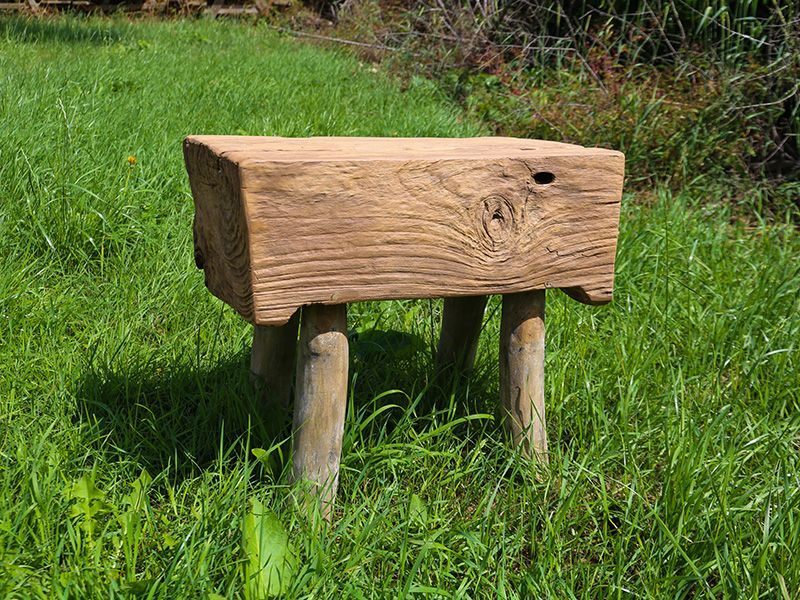 Teak Rustic Stool -Garden Furniture Centre-Root,Conservatory,Reclaimed Furniture,Indoor Accessories-{collection_title}