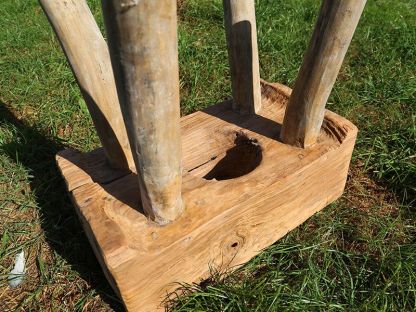 Traditional Rice Pounder Stool | Teak