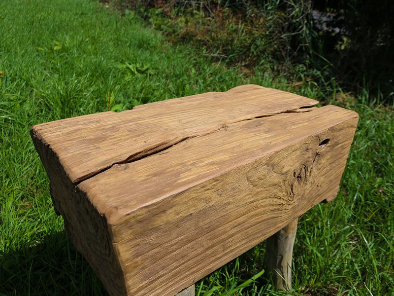 Traditional Rice Pounder Stool | Teak