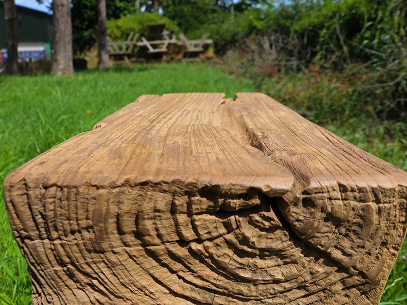Traditional Rice Pounder Stool | Teak