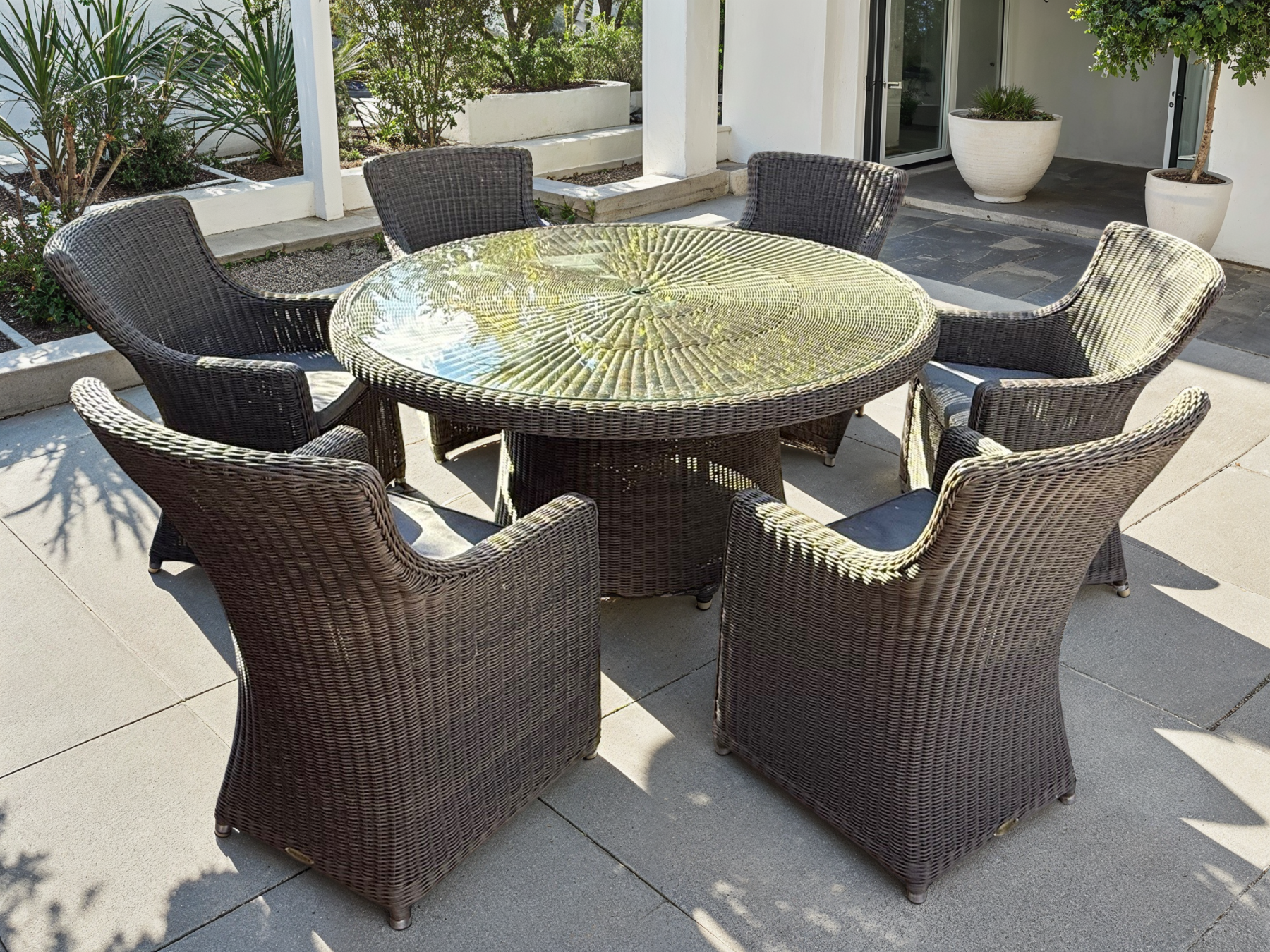 Seville 6 Chair Round Dining Set-Garden Furniture Centre-HighRange,Rattan,Outdoor Dining,Rattan Furniture,Outdoor Sale-{collection_title}