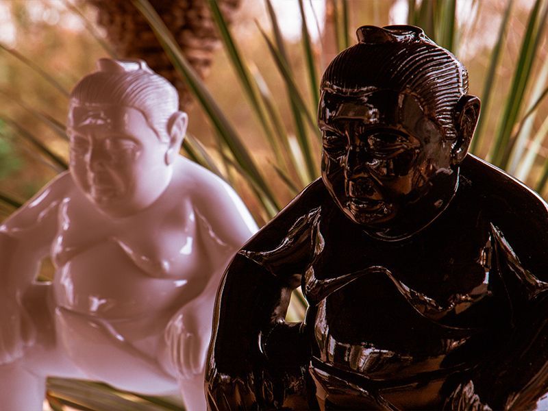 Sumo Garden Ornament - White-Garden Furniture Centre-LowRange,Under 100,Ornaments Accessories,Ornaments,Accessories Sale,Accessories-{collection_title}