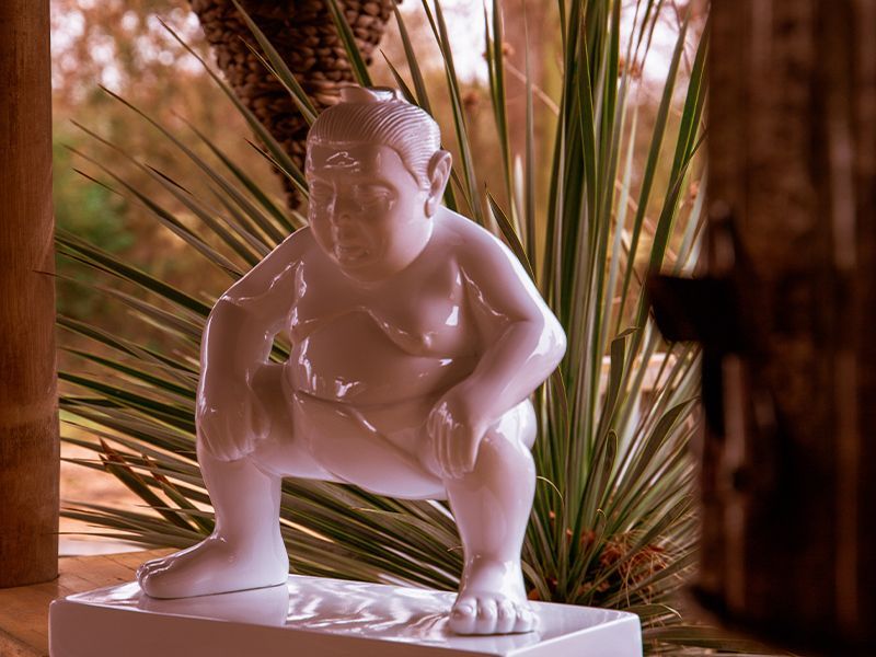 Sumo Garden Ornament - White-Garden Furniture Centre-LowRange,Under 100,Ornaments Accessories,Ornaments,Accessories Sale,Accessories-{collection_title}