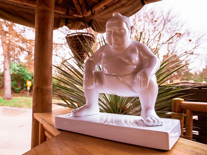 Sumo Garden Ornament - White-Garden Furniture Centre-LowRange,Under 100,Ornaments Accessories,Ornaments,Accessories Sale,Accessories-{collection_title}