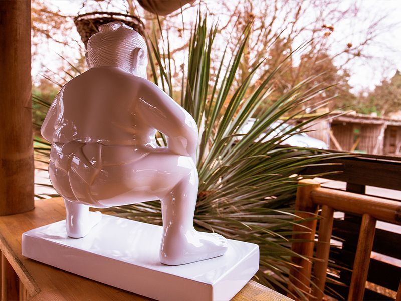 Sumo Garden Ornament - White-Garden Furniture Centre-LowRange,Under 100,Ornaments Accessories,Ornaments,Accessories Sale,Accessories-{collection_title}