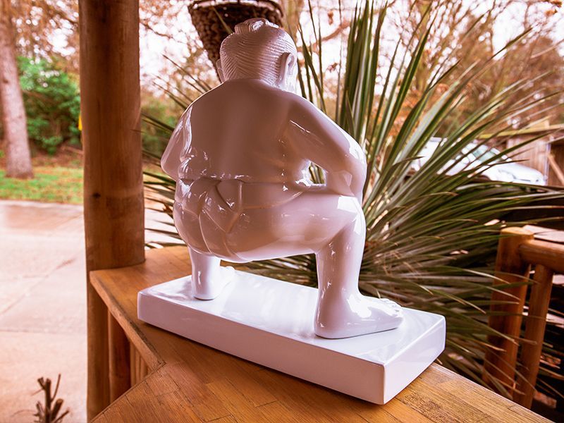 Sumo Garden Ornament - White-Garden Furniture Centre-LowRange,Under 100,Ornaments Accessories,Ornaments,Accessories Sale,Accessories-{collection_title}
