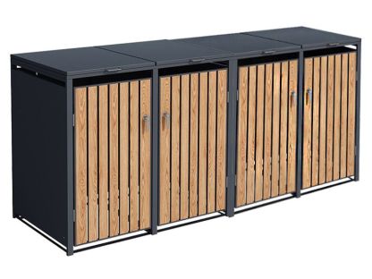 Galvanized Steel Wheelie Bin Cover | Quad Set