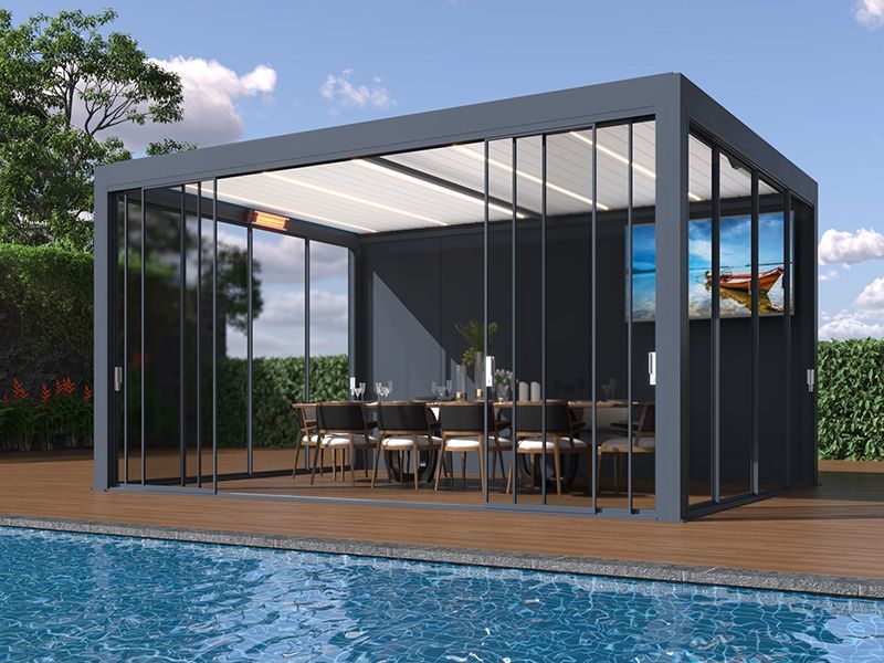 Bioclimatic Pergola 4 x 3m Wall Mounted | T7