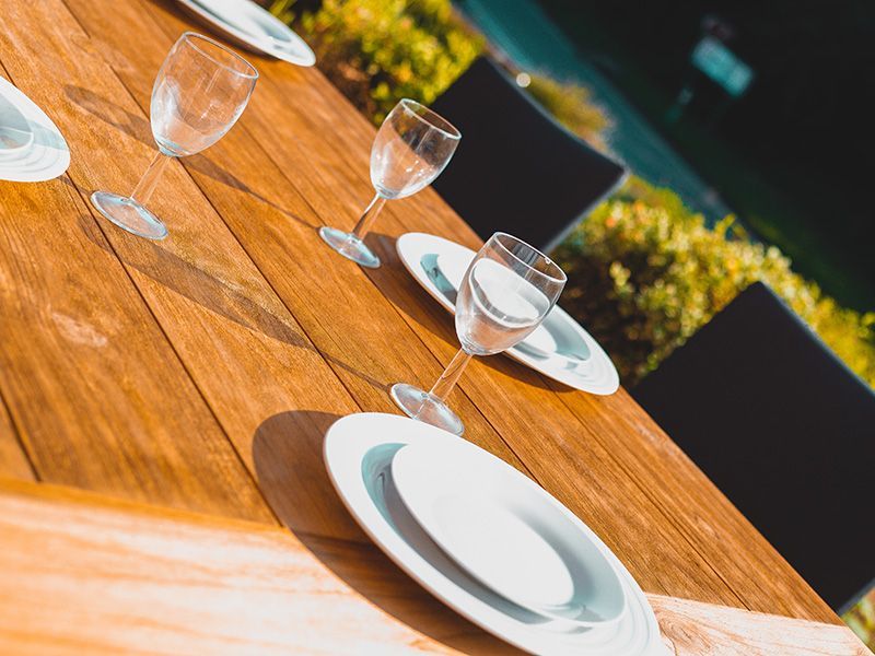 Regent 6 Sense Chair Stacking Set | FSC® Certified-Garden Furniture Centre-HighRange,Metal,Teak,Tables,Dining Set,FSC®,Outdoor Dining-{collection_title}