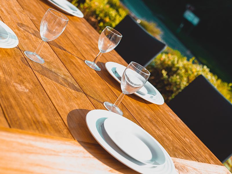 Regent 6 Sense Chair Stacking Set | FSC® Certified-Garden Furniture Centre-HighRange,Metal,Teak,Tables,Dining Set,FSC®,Outdoor Dining-{collection_title}