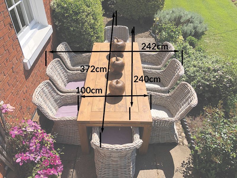 Fiji 8 Chair Rectangular Dining Set
