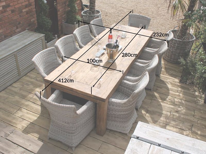 York 10 Chair Dining Set-Garden Furniture Centre-Tables,Dining Set,Information,Rustic Oak Range,Teak,Outdoor Dining-{collection_title}