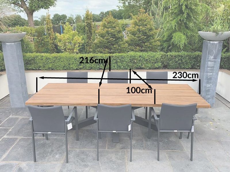 Timor Sense 6 Chair Dining Set Life Range | FSC® Certified-Garden Furniture Centre-HighRange,Metal,Teak,Tables,Dining Set,Metal Furniture,Ranges,Life Range,Outdoor Dining,Spring & Summer Sale,FSC®,Autumn & Winter Sale-{collection_title}