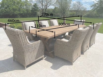 Valencia Willow 8 Chair Dining Set 